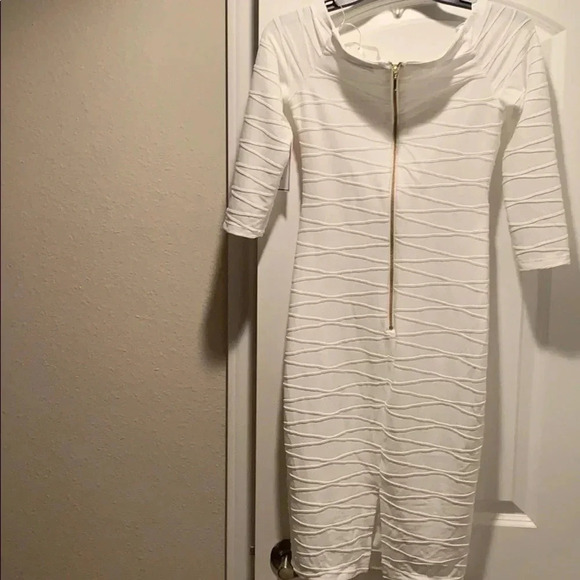 Premier Amour White Jacquard Sheath Dress NWT - Picture 8 of 8